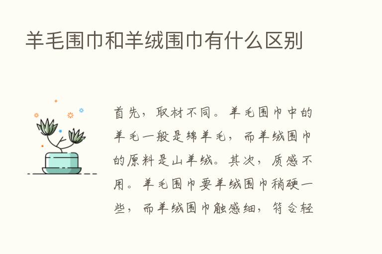 羊毛围巾和羊绒围巾有什么区别