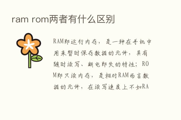 ram rom两者有什么区别