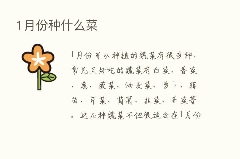 1月份种什么菜