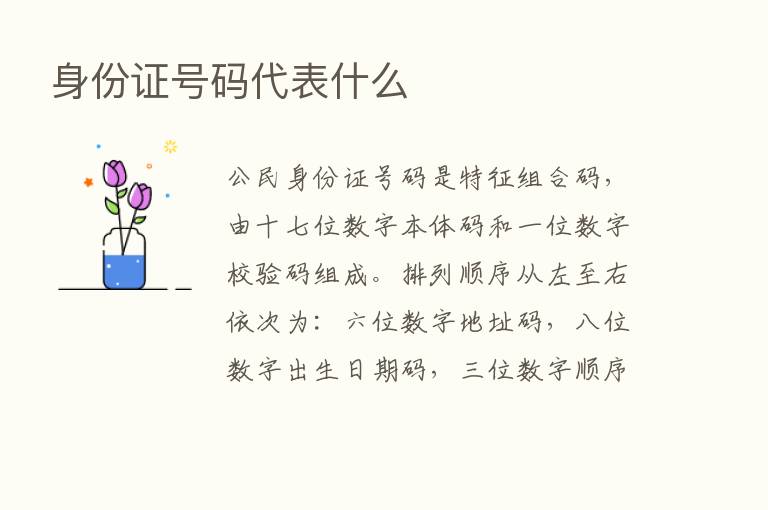 身份证号码代表什么