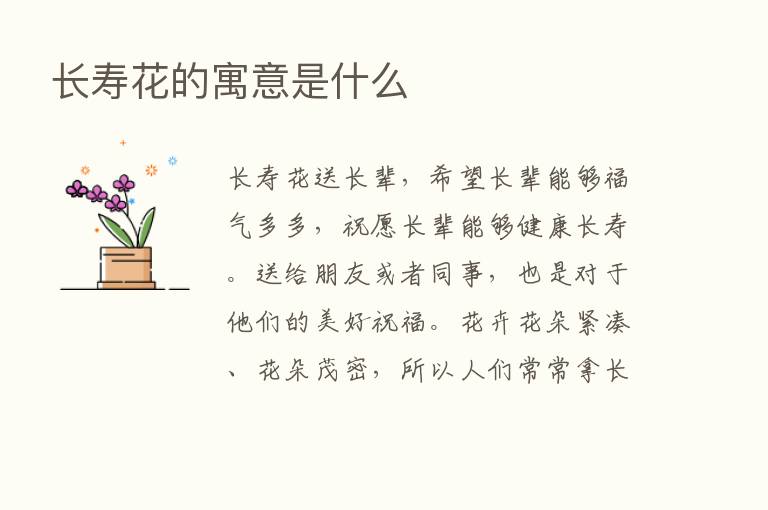 长寿花的寓意是什么