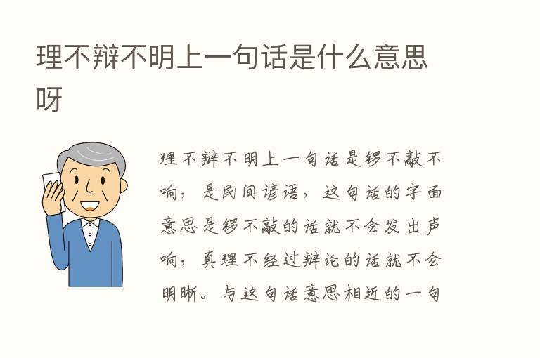 理不辩不明上一句话是什么意思呀