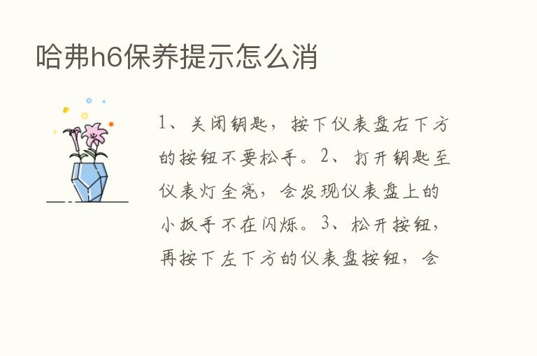 哈弗h6保养提示怎么消