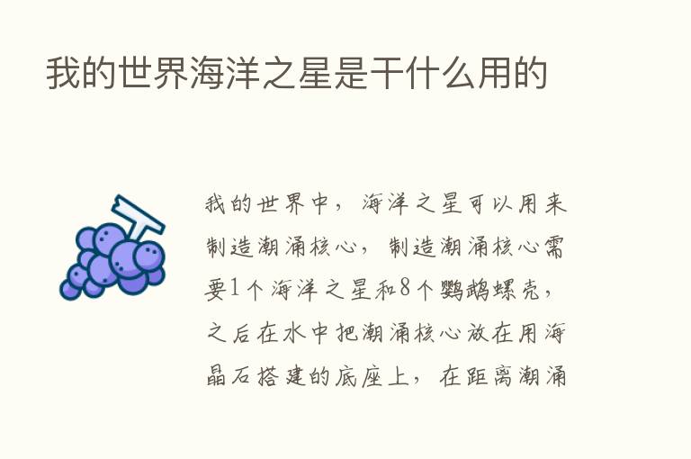 我的世界海洋之星是干什么用的