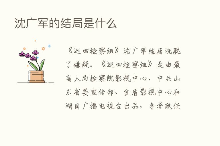 沈广军的结局是什么