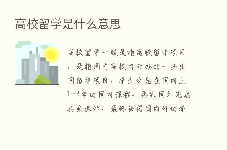 高校留学是什么意思