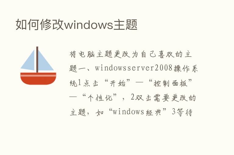 如何修改windows主题