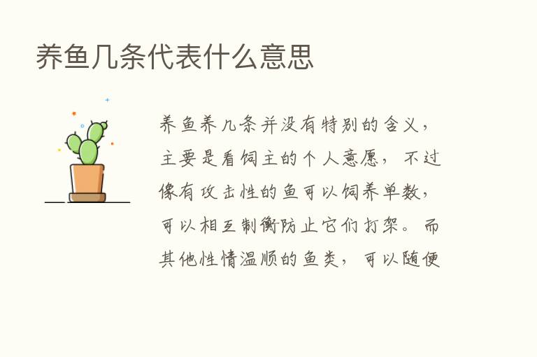 养鱼几条代表什么意思