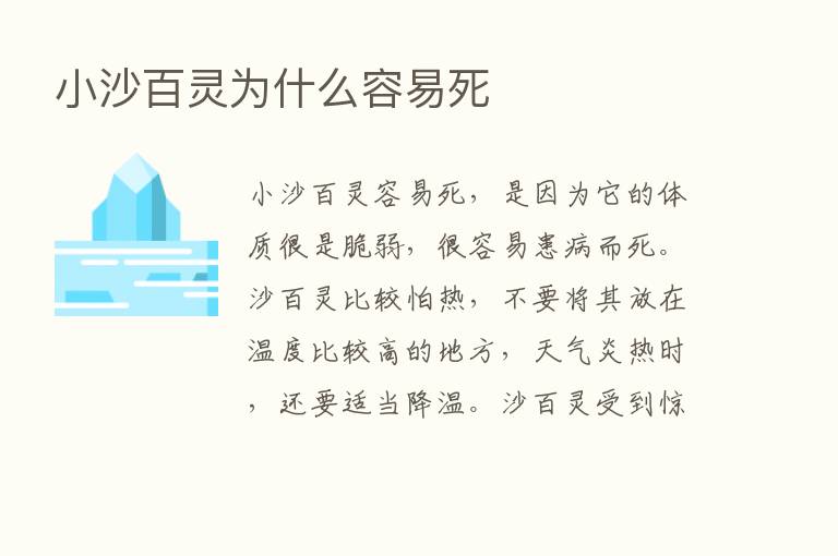 小沙百灵为什么容易死