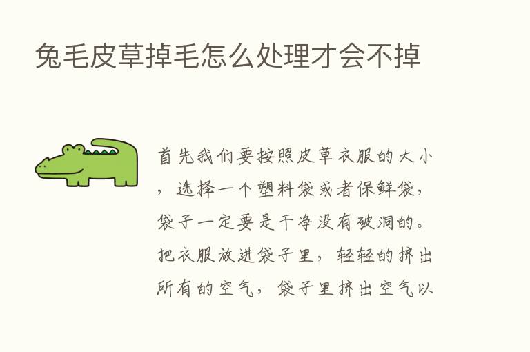 兔毛皮草掉毛怎么处理才会不掉