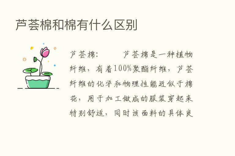 芦荟棉和棉有什么区别