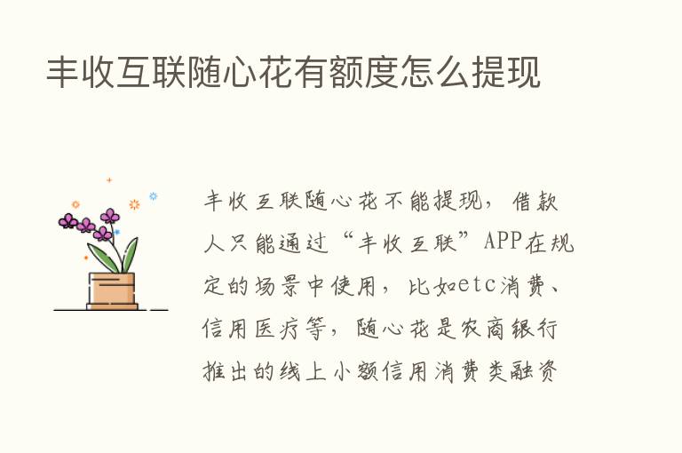 丰收互联随心花有额度怎么提现