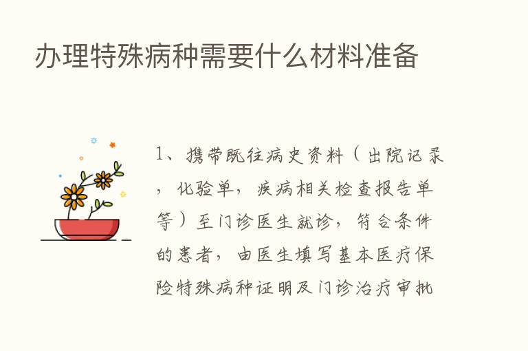 办理特殊病种需要什么材料准备