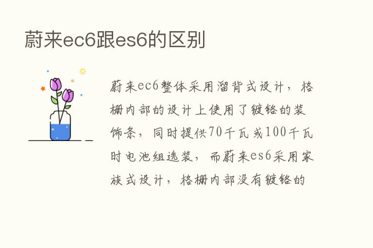 蔚来ec6跟es6的区别