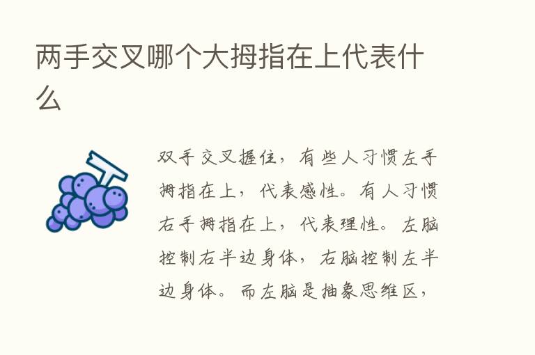 两手交叉哪个大拇指在上代表什么