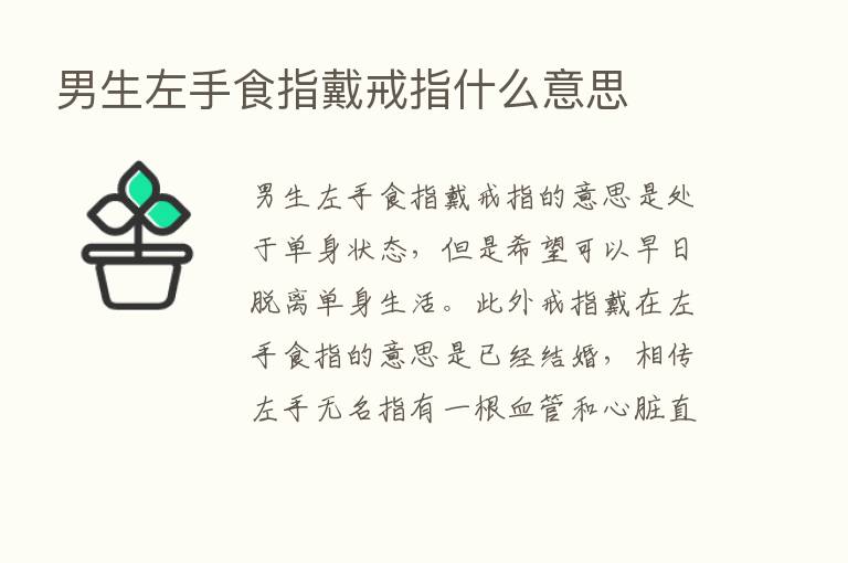 男生左手食指戴戒指什么意思