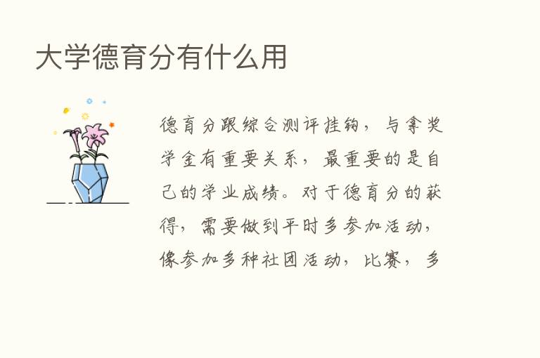 大学德育分有什么用