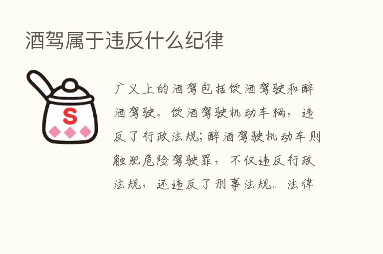 酒驾属于违反什么纪律