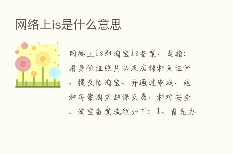 网络上is是什么意思