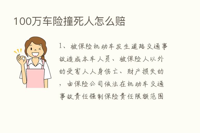 100万车险撞死人怎么赔