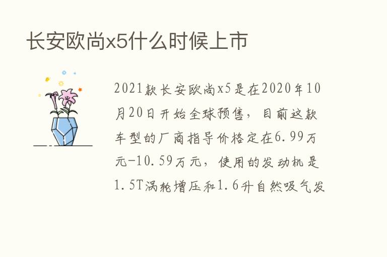 长安欧尚x5什么时候上市