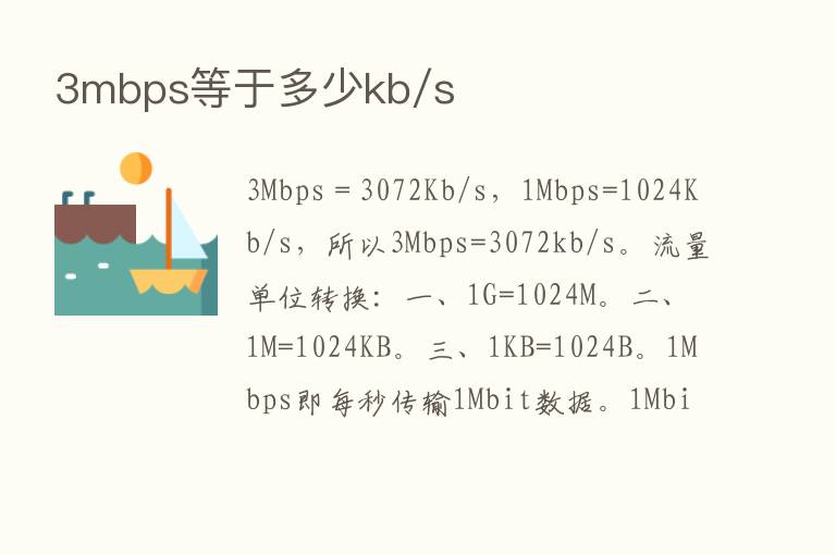 3mbps等于多少kb/s