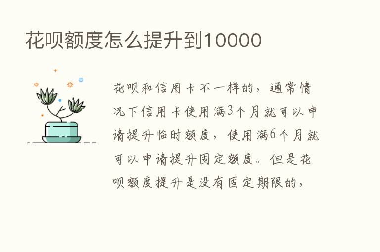 花呗额度怎么提升到10000