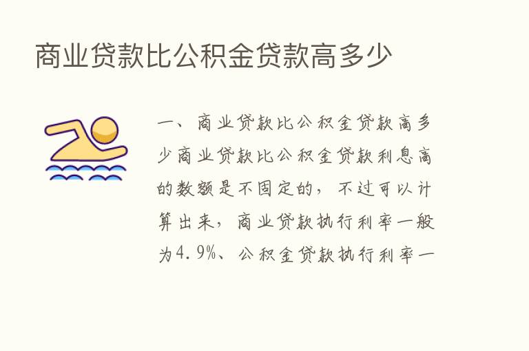 商业贷款比公积金贷款高多少