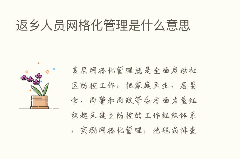 返乡人员网格化管理是什么意思