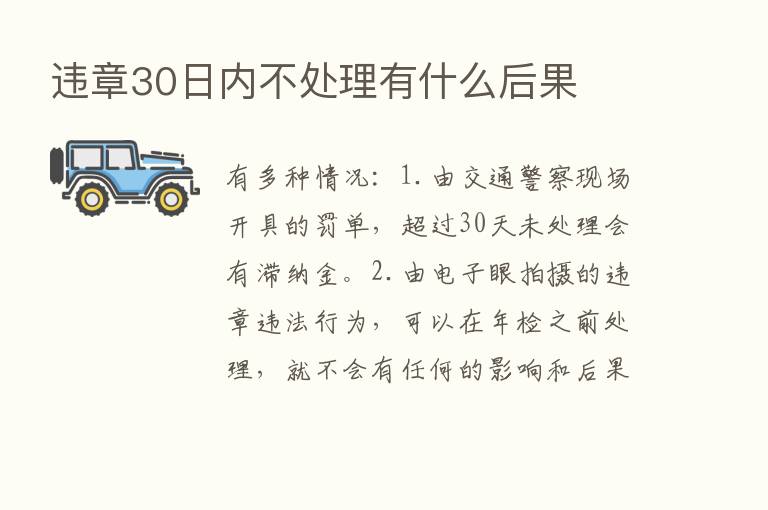 违章30日内不处理有什么后果