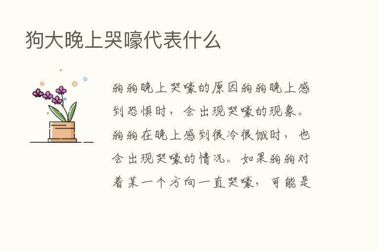 狗大晚上哭嚎代表什么