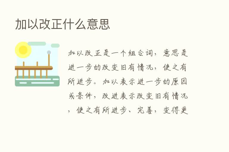 加以改正什么意思