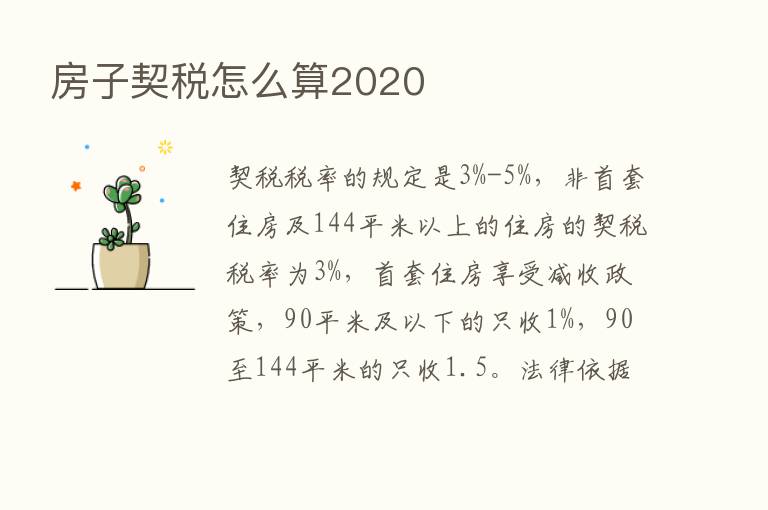 房子契税怎么算2020