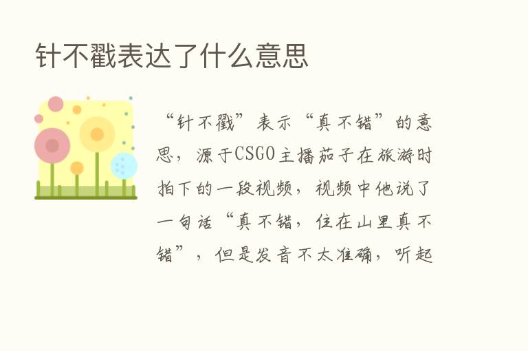 针不戳表达了什么意思