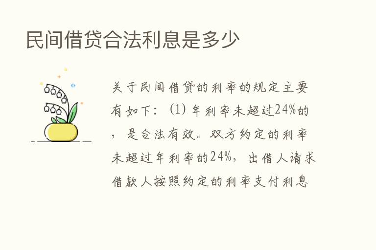 民间借贷合法利息是多少