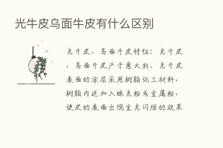 光牛皮乌面牛皮有什么区别