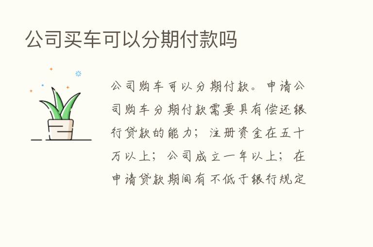 公司买车可以分期付款吗