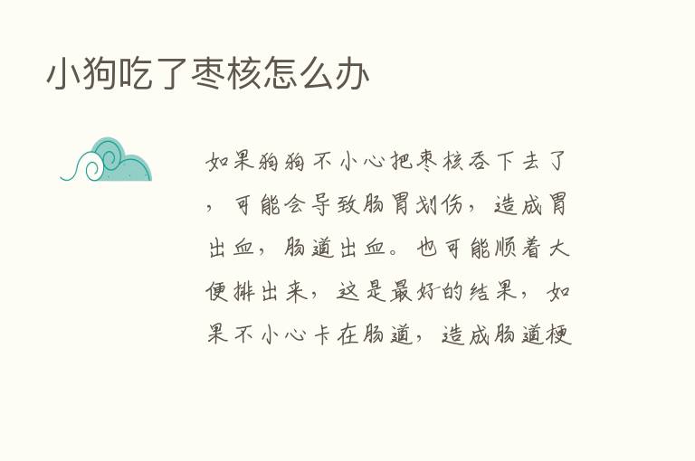 小狗吃了枣核怎么办