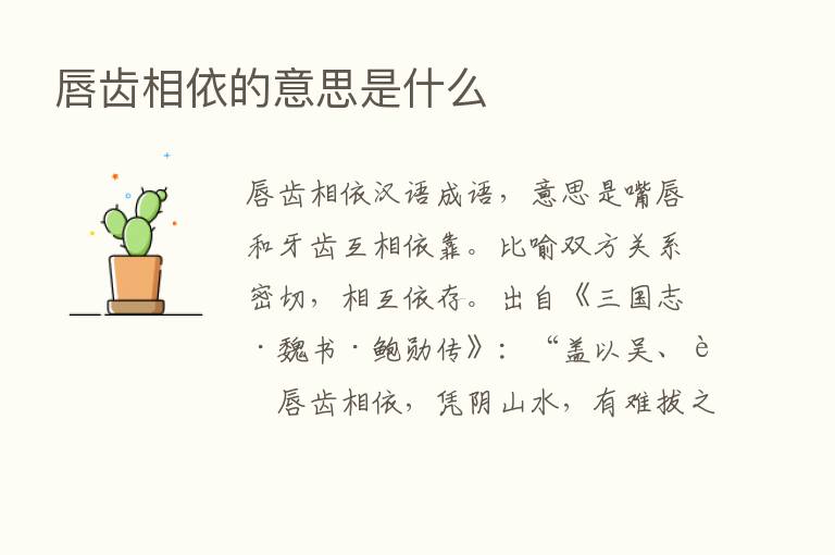 唇齿相依的意思是什么