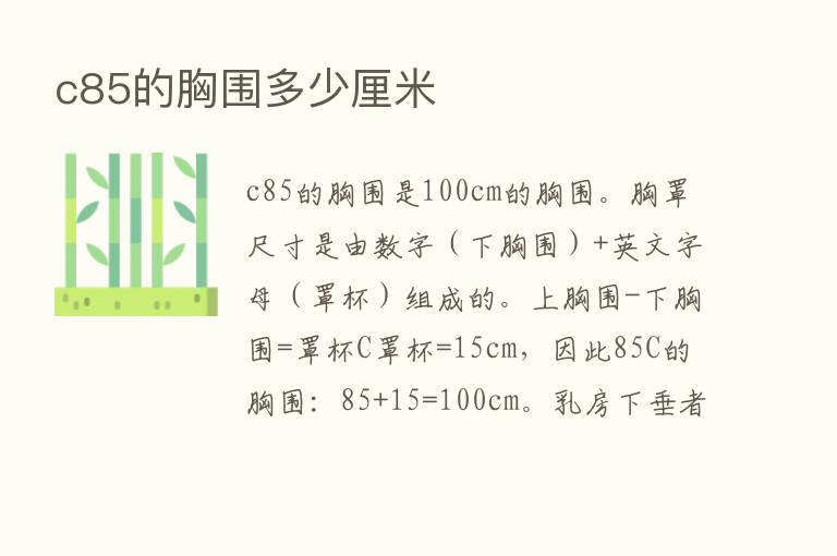 c85的胸围多少厘米