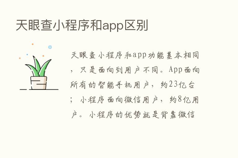 天眼查小程序和app区别