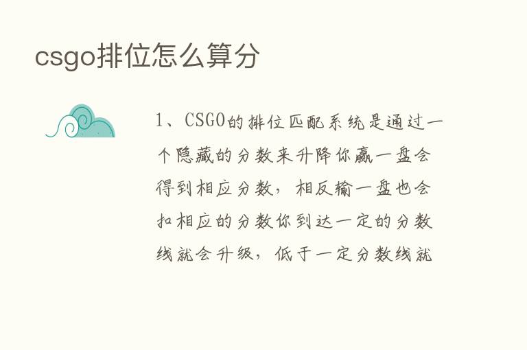 csgo排位怎么算分