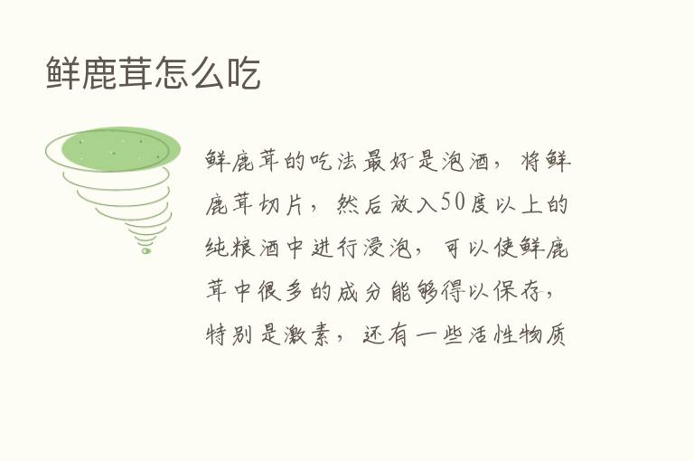 鲜鹿茸怎么吃