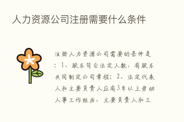 人力资源公司注册需要什么条件