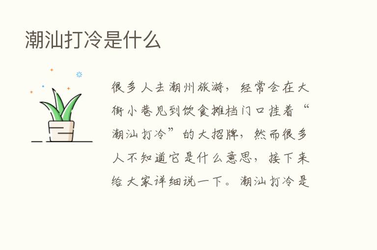 潮汕打冷是什么