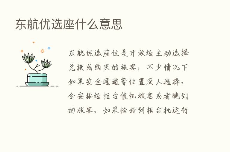 东航优选座什么意思