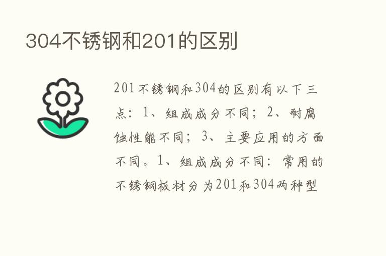 304不锈钢和201的区别