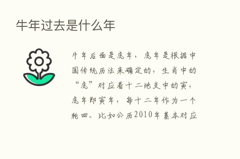 牛年过去是什么年