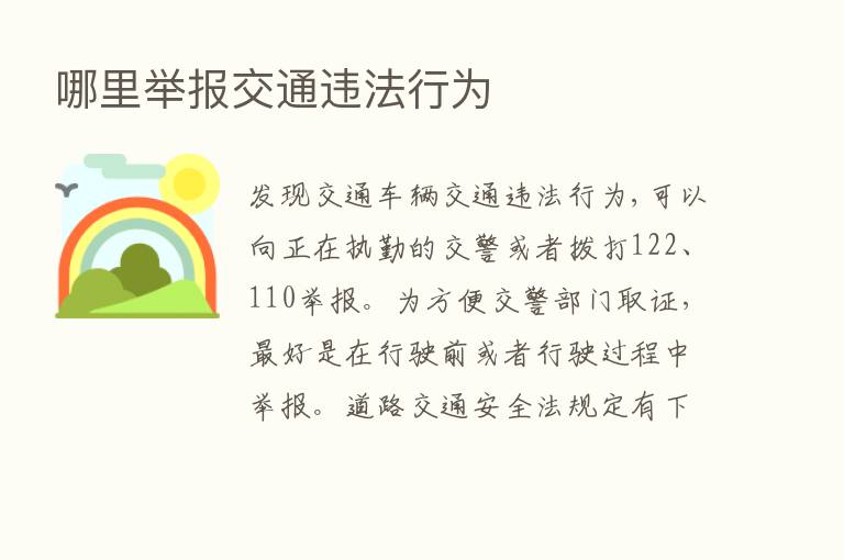 哪里举报交通违法行为