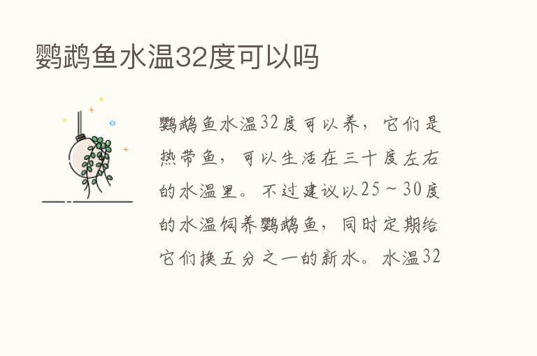 鹦鹉鱼水温32度可以吗